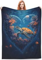 Tropical Sea Turtle Ocean Throw Blanket Cozy Beach Home Decor Nautical Marine Life Underwater Jungle Artistic Gift 70x100cm28x39in
