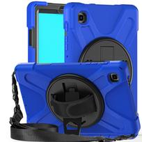 Tablet Cases for 8.7'' Samsung Galaxy Tab A7 Lite Case T225/T220/T227 Cover Rotate Hand Strap PC+Silicone Stand Shell Tab A7 Lite 8.7 inch mėlyna
