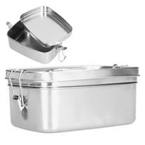 304 Stainless Steel Insulated Lunch Box 1.5L Food Storage Container Bento Lunch Box  For Picnics sidabras