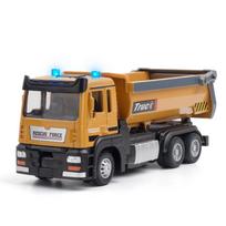 1/32 SAVIENKIMAS Modelis Žaislai Automobilių lydinio Diecast Inžinerinė transporto priemonė Metalinis kėbulas Guminės padangos Garso šviesa, atitraukiama žaislas Gimtadienio dovana geltona