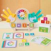 Montessori žaislai vaikams Matematikos mokymo priemonės su laikrodžiu, skaičių kaladėlės, pirštų skaičiavimo kortelės, edukaciniai ikimokyklinio amžiaus mokymosi žaislai