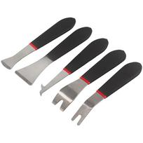 5pcs Stainless Pry Bar Set Trim Removal Tool Kit For Vehicle Interior No Scratch Pry Tool Kit Door Panel Clip Fastener Removal China Mainland