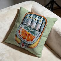 Sardine Can Cushion Cover Soft Decorative Pillow Case Suitable For Bedroom Sofa Car Travel Use Peach skin 18*18(CM)-1Pcs