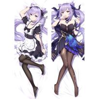 Genshin Impact Ke Qing pagalvės užvalkalas Peachskin Keqing Hugging kūno pagalvės užvalkalas patalynės dvipusis spausdinimas Dakimakura pagalvės užvalkalas 120x40cm Pillowcase