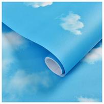 Mėlynas Dangus Balti Debesys Vandeniui Atsparus Sienų Dangalas Vinilinis Lipnus Sienai Svetainei Miegamajam Sienų Ornamentas Tapyba Nuimamas 3D 1mx60cm blue