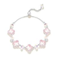 Barbie crystal bracelet  pink five-flowered lucky four-leaf clover sea blue gold lucky bestie new Chinese style exquisite light TX2604014 mėlyna