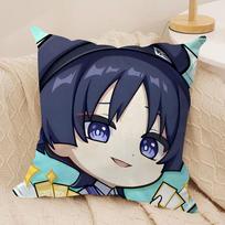 Wanderer Cute Genshin Impact Cushion Cover Silky Short Plush Invisible Zipper Dustproof Sofa Pillow Case For Home Decor Peach skin 18*18(CM)-1Pcs