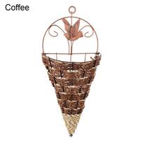 Handcraft Ornament Vase Succulent Plant Garden Decoration Hanging Basket Flower Basket Rattan kava