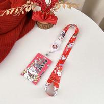 Cartoon Card Case Maneki Neko Card Holder Long Rope ID Card Holders  Girls Gift StyleH