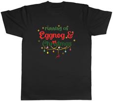 Funny Mens T-Shirt Running on Eggnog & Christmas Unisex Tee Gift XL