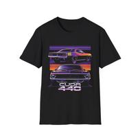 Cuda 440 1970 Neon Dual View Classic Muscle Car Retro T-Shirt XXXXL
