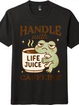 Lazy Frog 'Life Juice' Caffeine Humor Tee | Funny Sarcastic T-Shirt, Unisex XXXXL