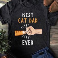 Best Cat Dad Ever T-shirt Paw Fist Bump T-shirt - Cat Dad, Gift for dad - Cat Lover Gift, Funny Cat Shirt, Summer Shirt, Cool Cat, Cat Shirt S