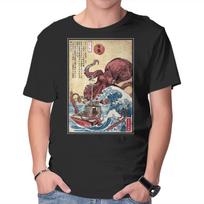 Unisex Crew Neck T-Shirt Hunting The Kraken In Japan Graphic Short Sleeve Casual Tee XXXL