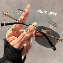 Color-changing glasses Metal frame anti-blue light glasses Women's color-changing glasses auksas