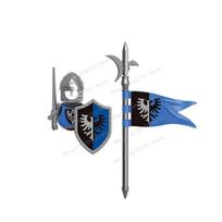 GH0365 Black Falcon Knights Action Figures Heavy Armor Knights Medieval Creative Building Blocks Accessory Toys for Kids Gifts