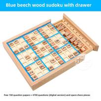 Wooden Sudoku Jiugongge Game Chess, Elementary School Students Logical Thinking Children's Puzzle Board Game Toy Board with mėlyna