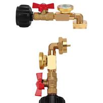 1 lb Propane Tank Refill Adapter with Brass Body and 3-Color Gauge for Accurate Level Monitoring During Refill China Mainland