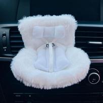 Labubu Automobilio Lėlė Saugos Sėdynė Kawaii Ob11 Sėdynė Automobilio Salono Apdaila Oro Aromaterapijos Apdaila Mielos Lėlės Papuošalai balta