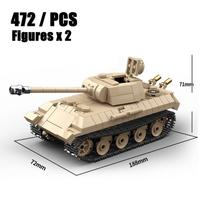 Antrojo pasaulinio karo klasika Vikšrinis tankas Panzerkampfwagen VI Ausf. E Tiger I Statybinių kaladėlių rinkinys Karinis modelis Kaladėlės Vaikų žaislai Dovanos Kolekcija gray