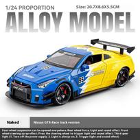 1:24 GTR R35 Spray Supercar Alloy Car Model Sound and Light Children's Toy Collectibles Birthday gift