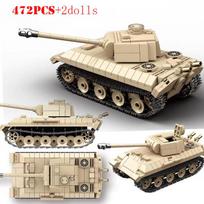 Kariniai Antrojo pasaulinio karo ginklai Tigras Sunki Panthera Leopardas Vidutinis Churchillio tankas Statybiniai blokeliai WW2 Armijos Miesto plytos Vaikams žaislai beige