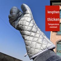 Heat-Resistant Silver Oven Mitts for Baking and Ironing Short 22CM (1 Pair)