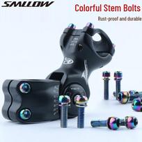Mountain Bike Stem Mounting Screws M5 M6, Handlebar Replacement Screws M5 screw, one piece (rainbow color) gray