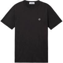 Stone Island Solid Color Slim Fit Crew Neck Short Sleeve T-Shirt Men tops Black K2S152100029S0057-V0029 M