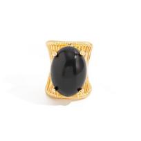 Elegant Light Luxury Vintage Bohemian Ring Irregular Exaggerate Metal Resin Ring Charm Rhinestone Finger Rings Women Men juoda