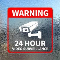 24h Video Surveillance Car Stickers CCTV Camera Warning Safety Vinyl Decals Window Windshield Body Bumper Auto Accessories 15x15CM&1pc