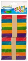 Dekoracija mediniai pagaliukai CRAFT with FUN, 9x112 mm, 100 vnt., įvairių sp.