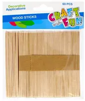 Dekoracija mediniai pagaliukai CRAFT with FUN, 9x112 mm, 60 vnt.