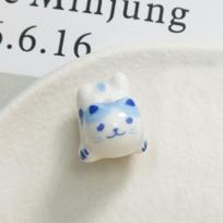 Ceramic Calico Cat Beads Ginger Cat Beads DIY Jewelry Accessory Fortune Cat Loose Spacer Kitty Beads for DIY Jewelry
