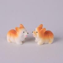 2Pcs Dollhouse Cute Puppy Dog Model Kawaii Mini Animal 1:12 Figurine Miniature Resin Keychain Diy Landscape Scene Decor Ornament A