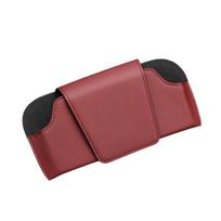 Magnetic Car Sunglasses Holder Case Universal Auto Sun Visor Glasses Box Clip Sunglasses Holder Fastener Eyeglasses Storage raudona
