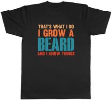 Movember Mens T-Shirt I Grow a Beard and I Know Things Funny Tee Gift XS