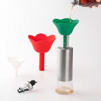 Kitchen Silicone Oil Funnel Set 3pcs Flower Shape Non Spill Portable Flexible for Cooking Baking Liquid Transfer Spice multicolor