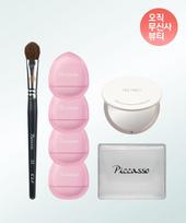 23 Small Blusher + Micro Cheek Puff 4P Set (+Dual Mirror Round)