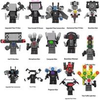 16PCS Toilet Skibidi Building Blocks Tv Monitor Cameradiy Minifigures Toys