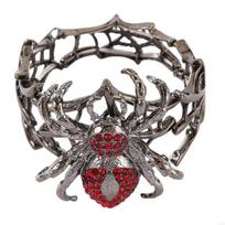 Dark Punk Spider Bracelet Elastic Spider Stretch Bracelets Funny Open Bangle  Costume Party juoda