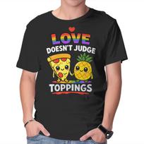 Unisex Crew Neck T-Shirt Love Doesn't Judge Topping Graphic Short Sleeve Casual Tee XL