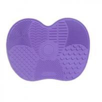 Makeup Brush Cleaning Pad Silicone Handheld Gentle Scrubber for Deep Cleaning All Makeup Brushes Home Travel and Professional Use one size violetinė