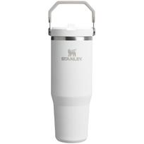 Stanley IceFlow Flip Straw 2.0 puodelis 0,89 l Baltas, sulankstoma rankena, nepralaidus dangtelis su atlenkiamu šiaudeliu, vakuuminis izoliuotas nerūdijančio plieno balta