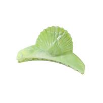 Hair Grab Clip Acetic Acid Barrettes Acetic Acid Acetate Shell Hair Claw  Vacation žalia