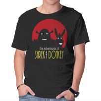 Unisex Crew Neck T-Shirt Adventures Of Shrek And Donkey Graphic Short Sleeve Casual Tee XXXXL