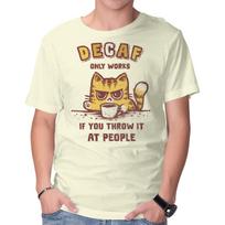 Unisex Crew Neck T-Shirt I Hate Decaf Graphic Short Sleeve Casual Tee XL