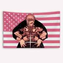 Jujutsu Kaisen Ryomen Sukuna Anime Tapestry, Usa Flag Style Wall Hanging, Printed Wall Art For Bedroom Garage Outdoor Home Decor 40X60CM