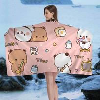 Cartoon Bubu And Dudu Beach Towel Colorful Bath Towels For Girl Microfiber Quick Dry Custom Sand Free Beach Yoga Spa Gym Pool Cotton 30x30cm