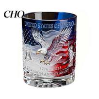 Wine Glass Handmade Eagle Whiskey Decanter with Glass, US 250th Elegant Anniversary Heritage Bottle, Collectible Gift for History Buffs For C
